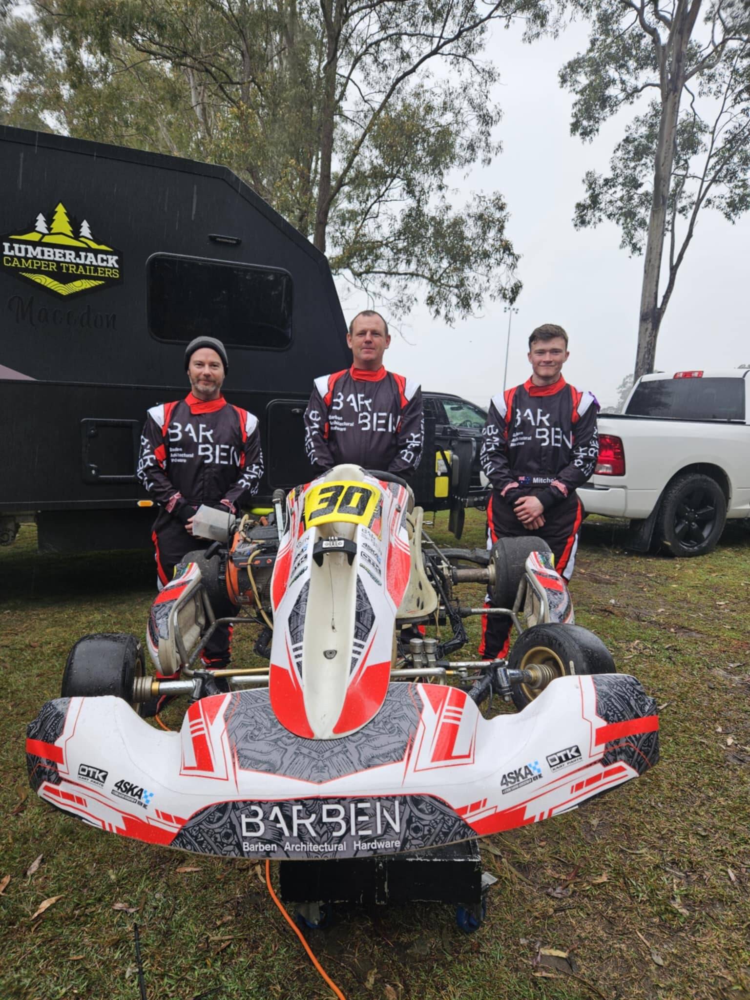 BARBEN Architectural Hardware – team race suits at Eastern Creek